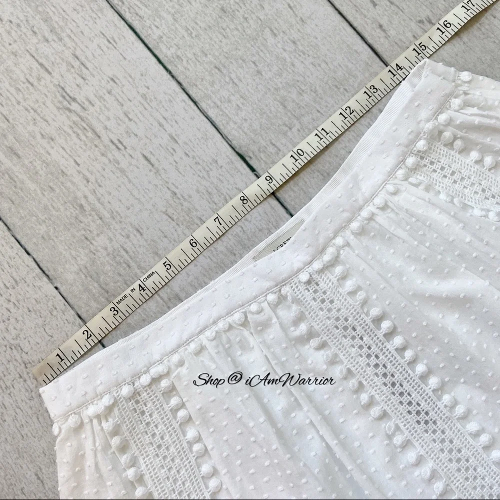 J.Crew NWT WHITE swissdot pompom mini skirt *shop@iamwarrior - Picture 7 of 11